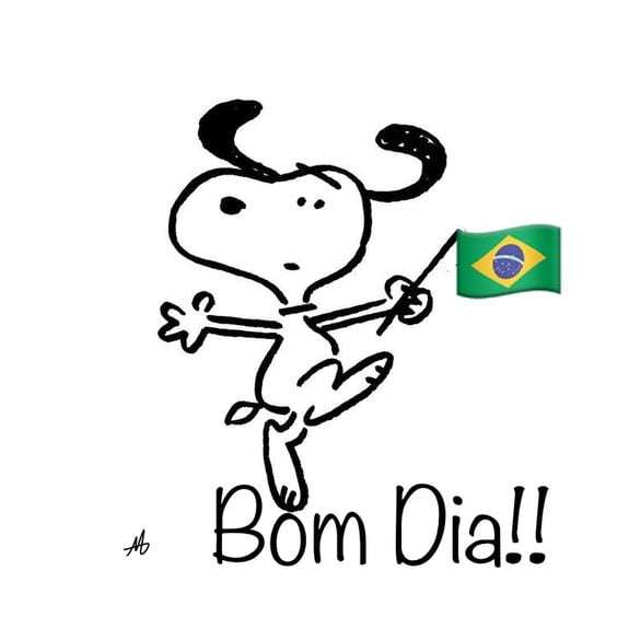 Snoopy segurando a bandeira do Brasil