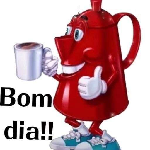 bule vermelho de café tomando café