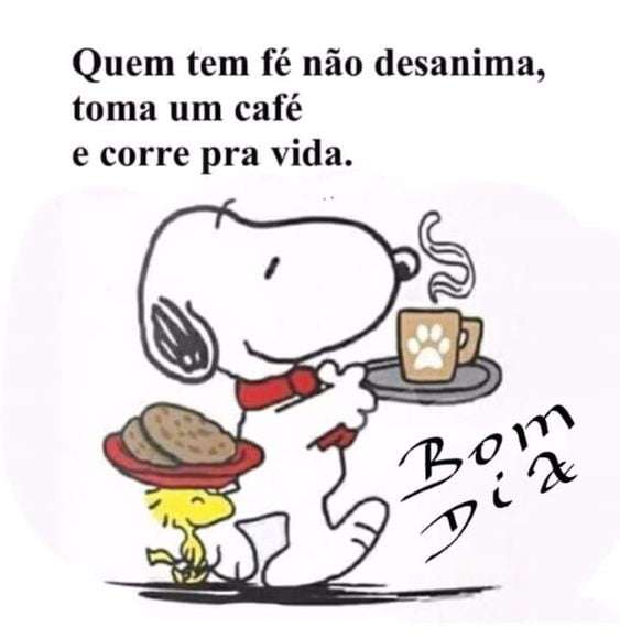 Snoopy servindo um café