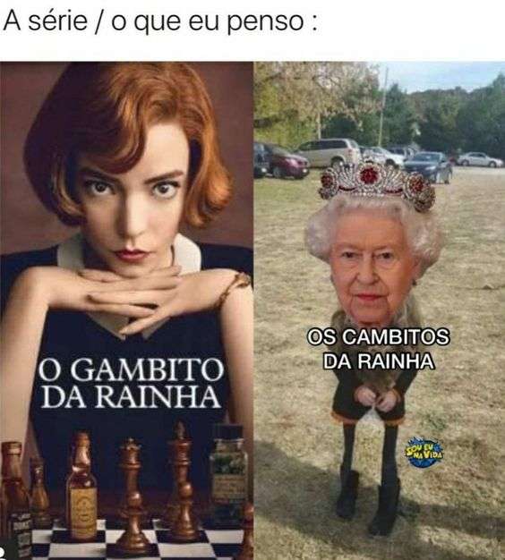 Meme O gambito da rainha elizabhe