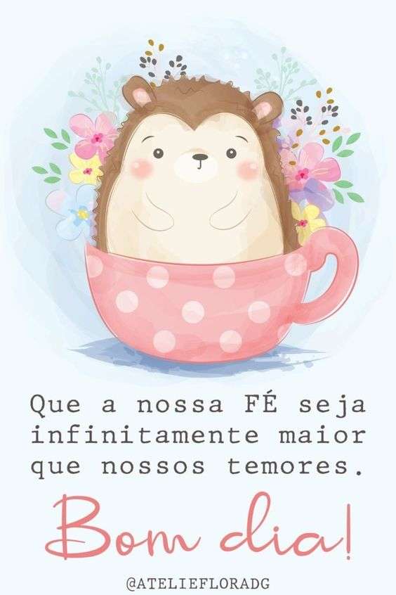 Figurinha de bom dia com fé