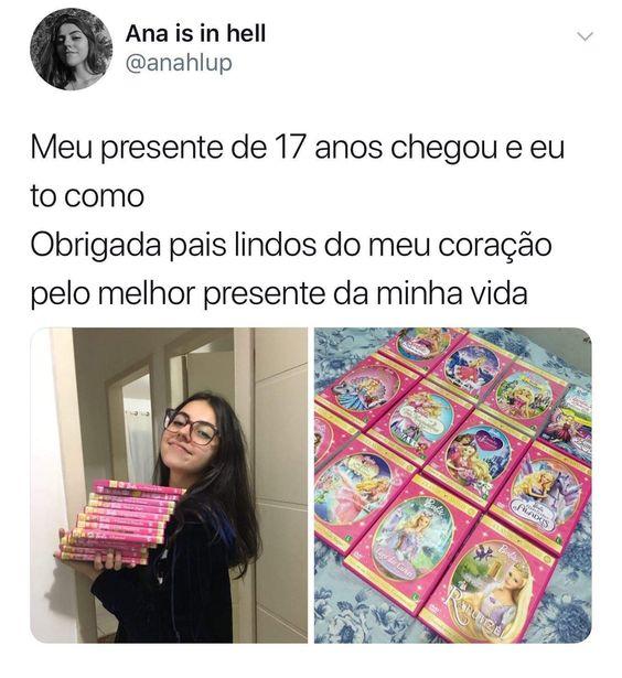 Frase engraçada prensente de 17 anos