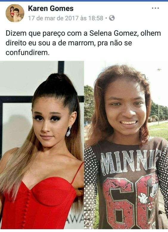 Meme engraçado para Status selena gomes