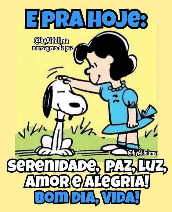 Snoopy recebendo carinho na cabeça