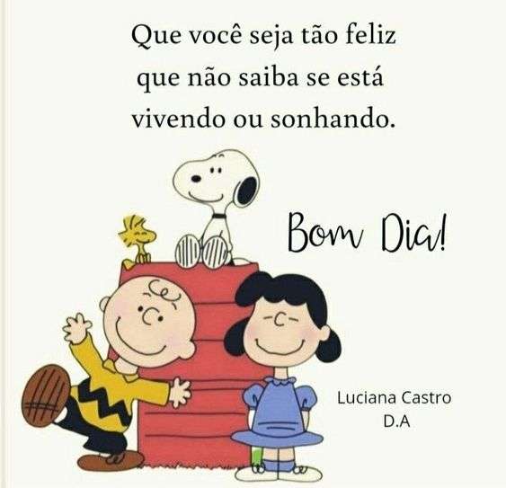 Snoppy com um pássaro, Charlie e Lucy Van Pelt