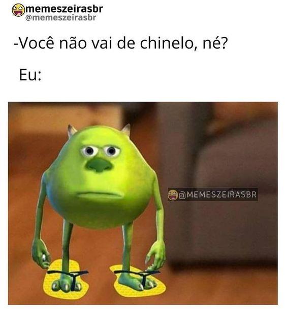 Memes engraçados monstro SA de chinelo