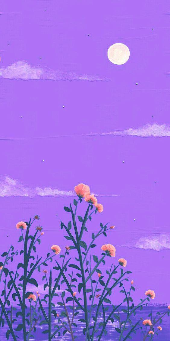 Papel de Parede para Celular Aesthetic Purple, Roxo e Preto