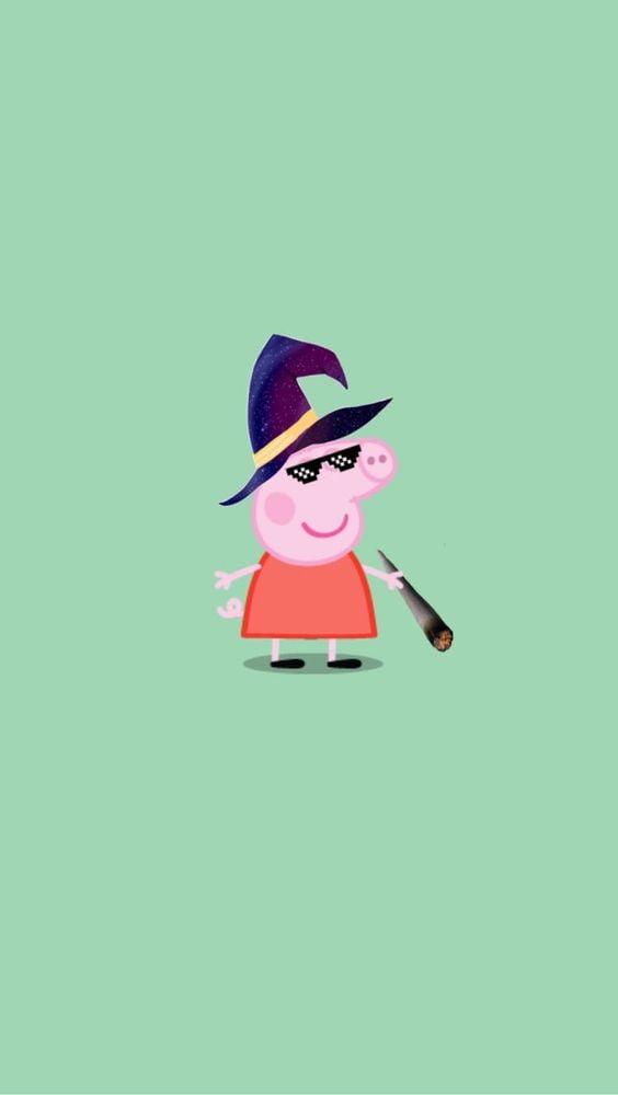 Wallpaper Peppa pig fumando