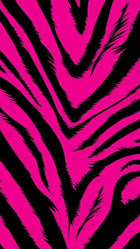 Papel de parede estampa de tigre preto com rosa