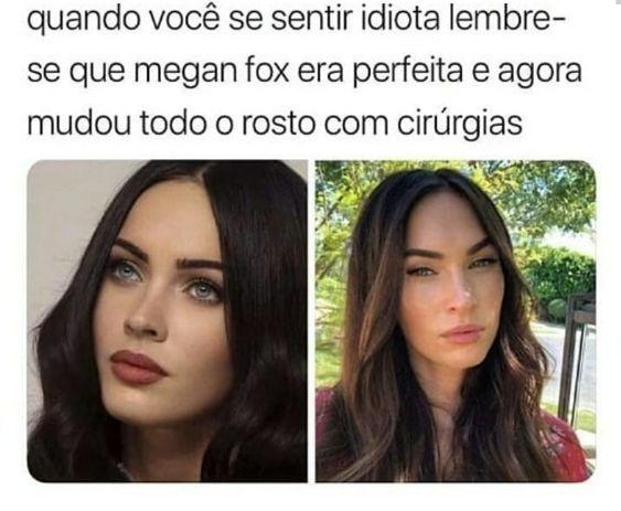 Memes engraçados imagens de antes e depois da Megan Fox