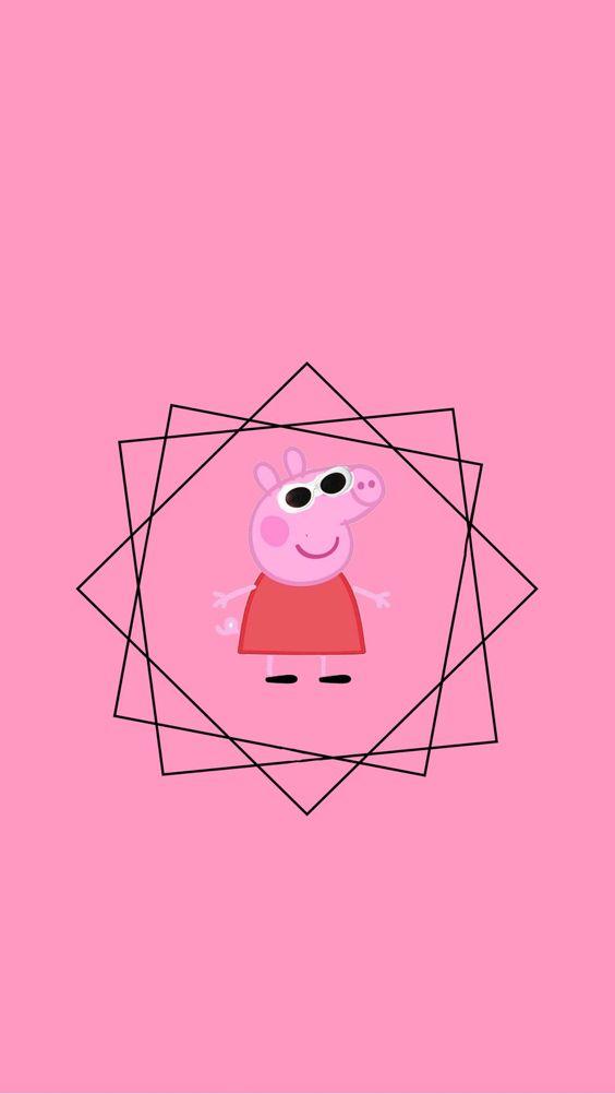 Wallpaper Peppa pig estilosa com óculos