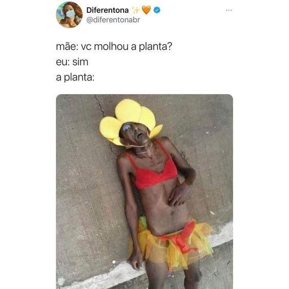 Memes engraçados homem vestido de flor