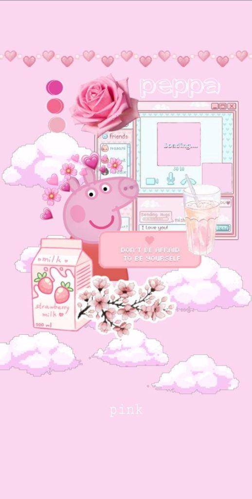 Wallpaper Peppa pig caixa de leite