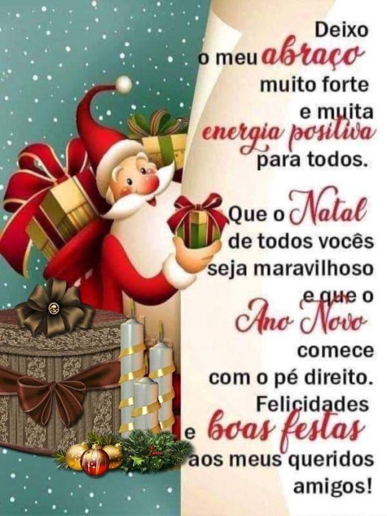 frases de boas Festas com imagem de papai noel 