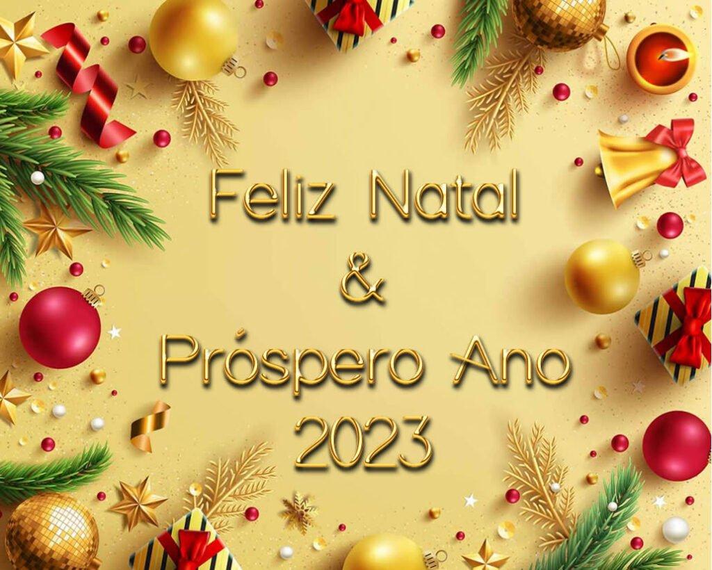 Linda imagem de alta qualidade com enfeites de Natal E desejos de próspero 2023