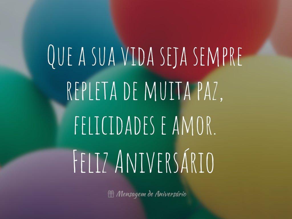 feliz Aniversário com muita paz