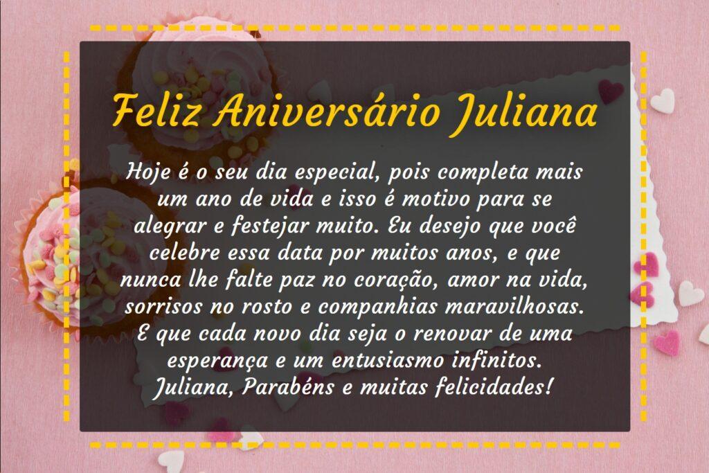 Feliz Aniversário para Juliana