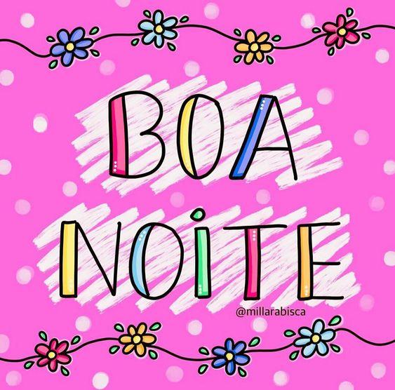 Fundo Rosa com escrito Boa Noite 