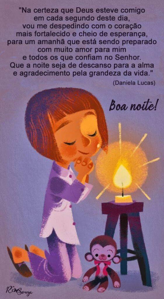 Mensagens de Boa Noite Evangélicas com menina orando