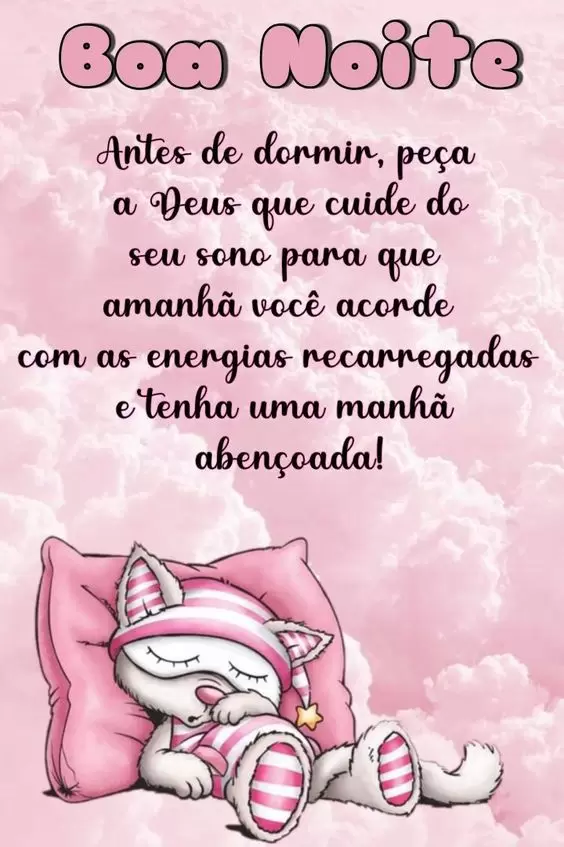 Um gatinho dormindo e uma boa noite