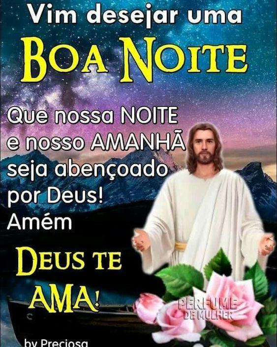 Imagem de Deus e frase de Boa noite