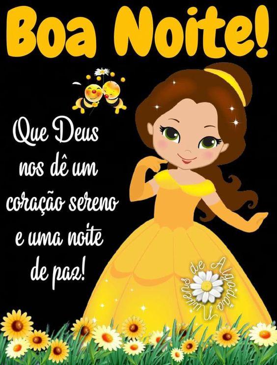 Princesa de amarelo com boa noite