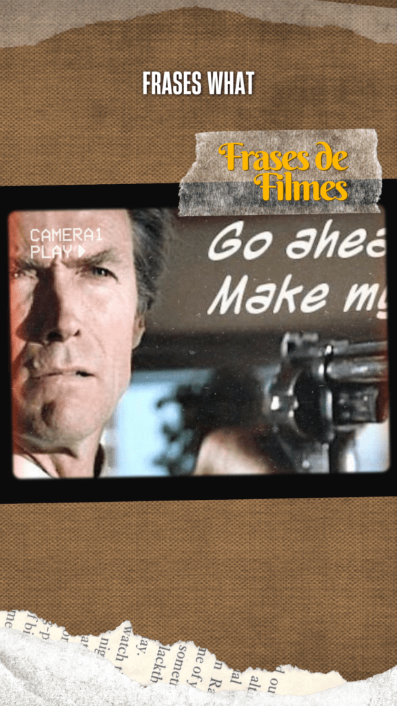 A frase "Go ahead, make my day" de Clint Eastwood em Sudden Impact é uma das mais icônicas do cinema de ação. 