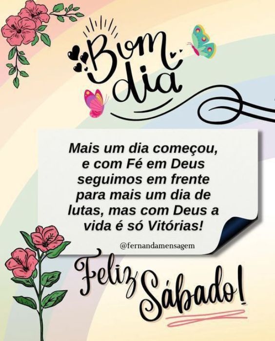 Bom Sábado com fé em Deus